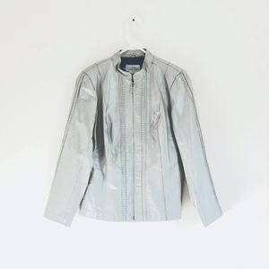 Bradley Bayou Pearly Silver Gray Genuine Leather Jacket